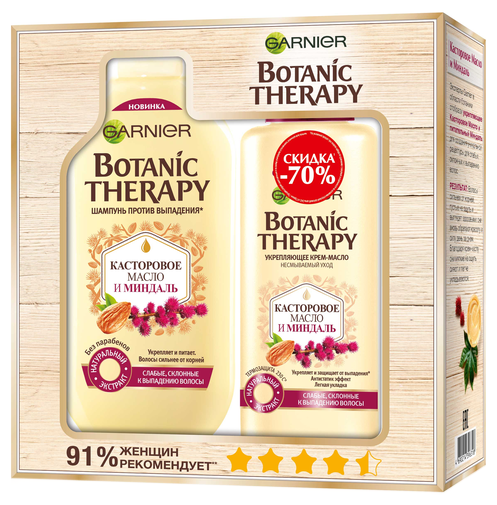 Набор GARNIER Botanic Therapy Касторовое масло и миндаль — купить по выгодной цене на Яндекс.Маркете