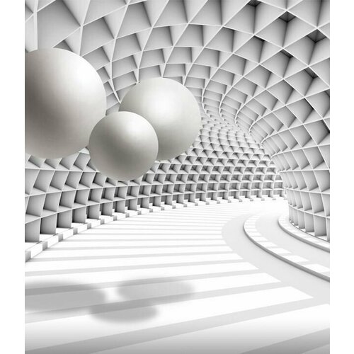 Моющиеся виниловые фотообои Футуристический тоннель со сферами 3D, 250х290 см моющиеся виниловые фотообои футуристический тоннель со сферами 3d 200х290 см