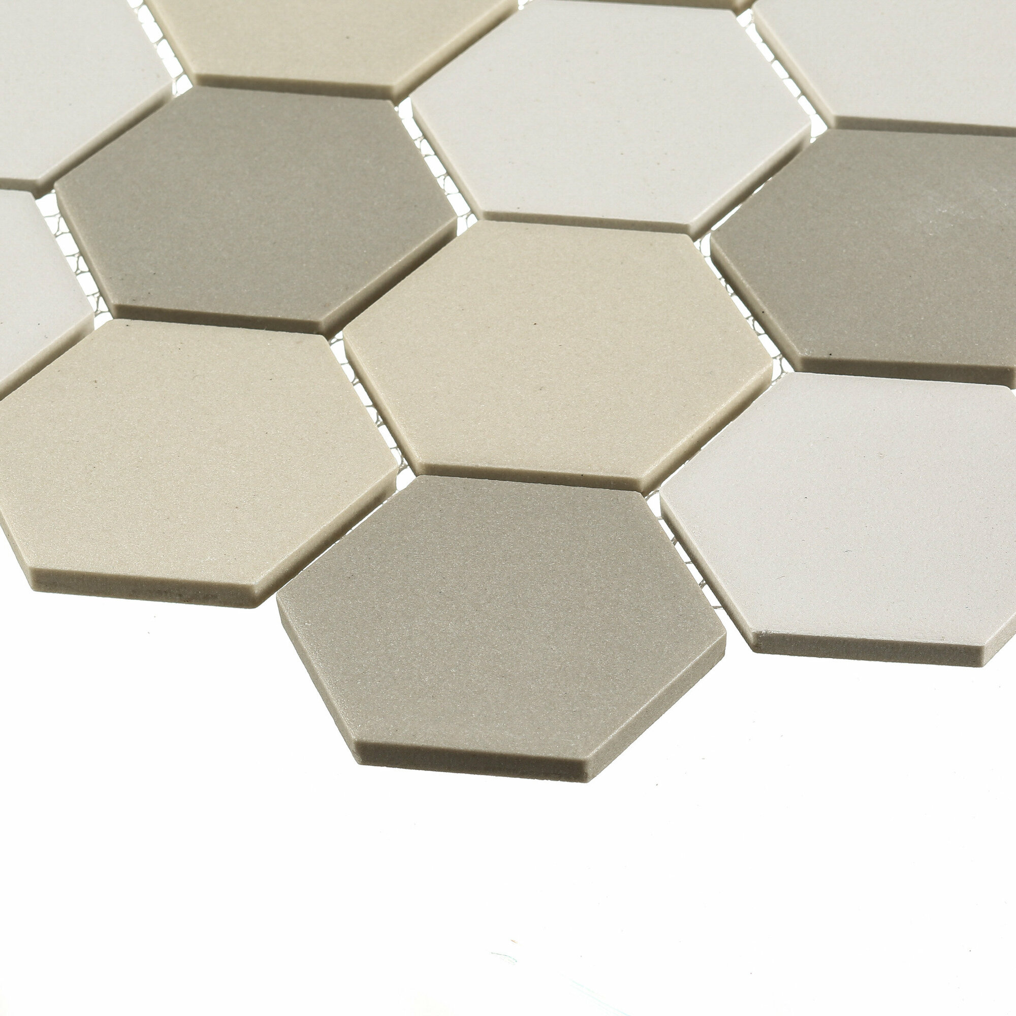 Мозаика Starmosaic Hexagon small LB Mix Antid бежевая керамическая 325х282х6 мм - фотография № 6