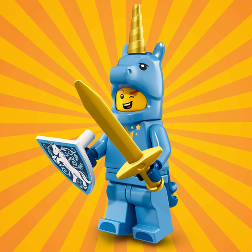 Минифигурка Лего 71021-17 : серия COLLECTABLE MINIFIGURES Lego 18 series ; Unicorn Guy (Парень в костюме единорога)
