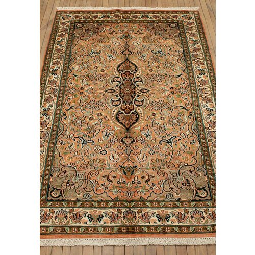 Ковер на пол 0,97 на 1,59 м в спальню, гостиную, оранжевый Kashmir kunstseide 250859-Meraban Mala rost