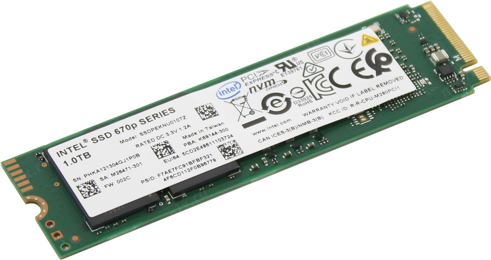 SSD накопитель INTEL 670P SSDPEKNU010TZX1 1ТБ, M.2 2280, PCI-E x4, NVMe [ssdpeknu010tzx1 99a39p] - фото №10