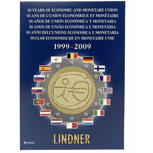 Планшет для монет 2 евро, 10 лет Экономическому Союзу 1999-2009 гг. Производство Lindner