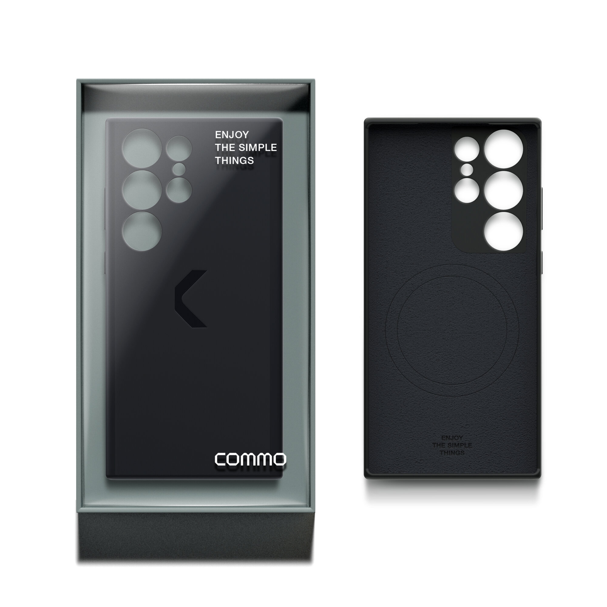 Силиконовый чехол COMMO Shield Case для Samsung Galaxy S23 Ultra с магнитным кольцом, Black
