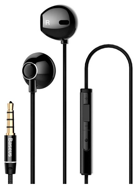 Наушники с микрофоном Baseus NGH06-01,Encok Wire Earphone H06, черные