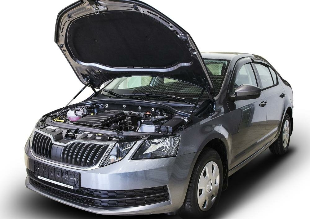 Для Skoda Octavia (Шкода Октавия) A7 Газовые упоры (амортизаторы) капота АвтоУпор (USKOA7012)