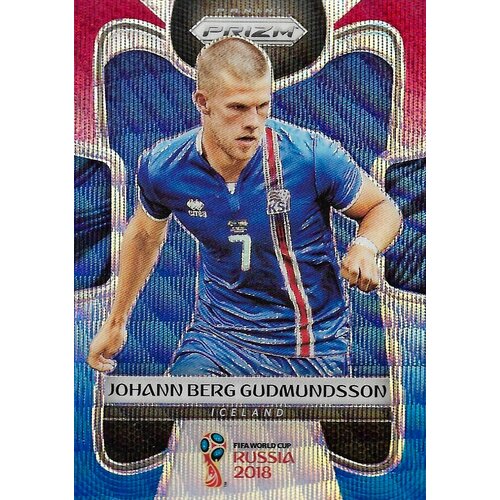 Коллекционная карточка Panini Prizm FIFA World Cup Russia 2018 #105 Johann Berg Gudmundsson - Red Blue Wave S0285 коллекционная карточка panini prizm fifa world cup russia 2018 237 marcus berg blue red wave s0274