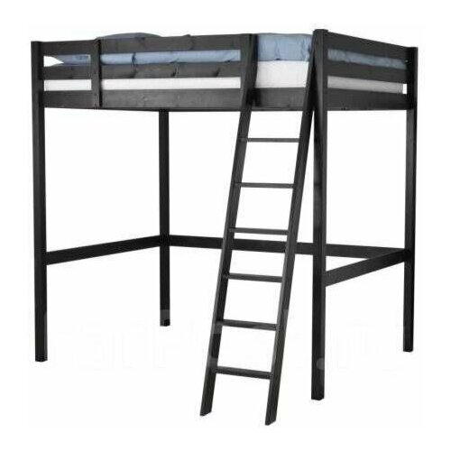 Кровать-чердак для взрослых IKEA Stora 140*200 см, кровать ярусная с лестницей деревянная Икеа стуро (спальное место 140*200 см)