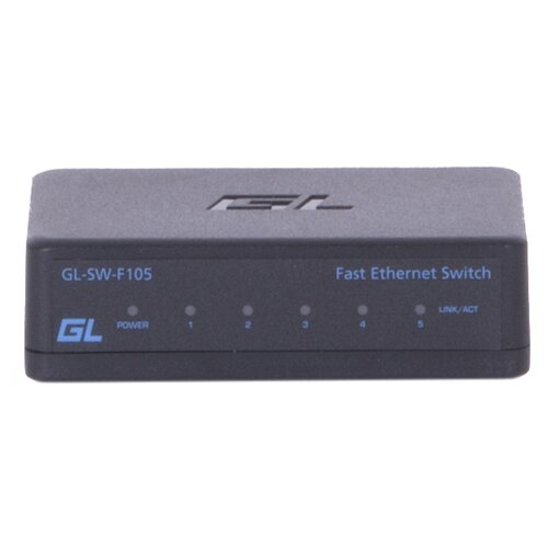 Коммутатор неуправляемый 5 портов 10100Мбитс пластик корпус внеш блок питания GIGALINK GL-SW-F105 105100₽