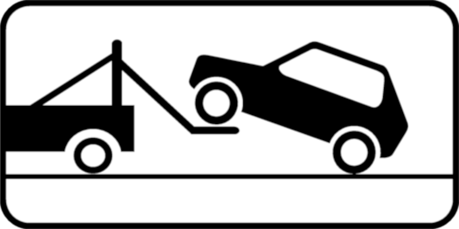 Дорожный знак 8.24 "Работает эвакуатор", типоразмер 3 (350х700) световозвращающая пленка класс Iа (табличка)