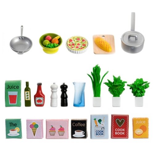 Купить Набор продуктов с посудой Lundby Набор аксессуаров для домика LB_60508900 разноцветный, Игрушечная еда и посуда