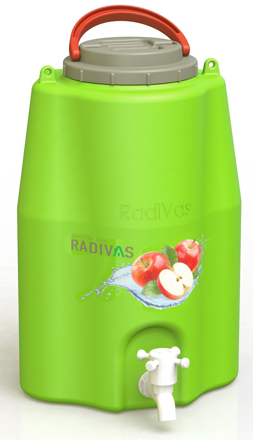 Рукомойник Radivas зеленый 10 литров с краном и ручкой для переноски
