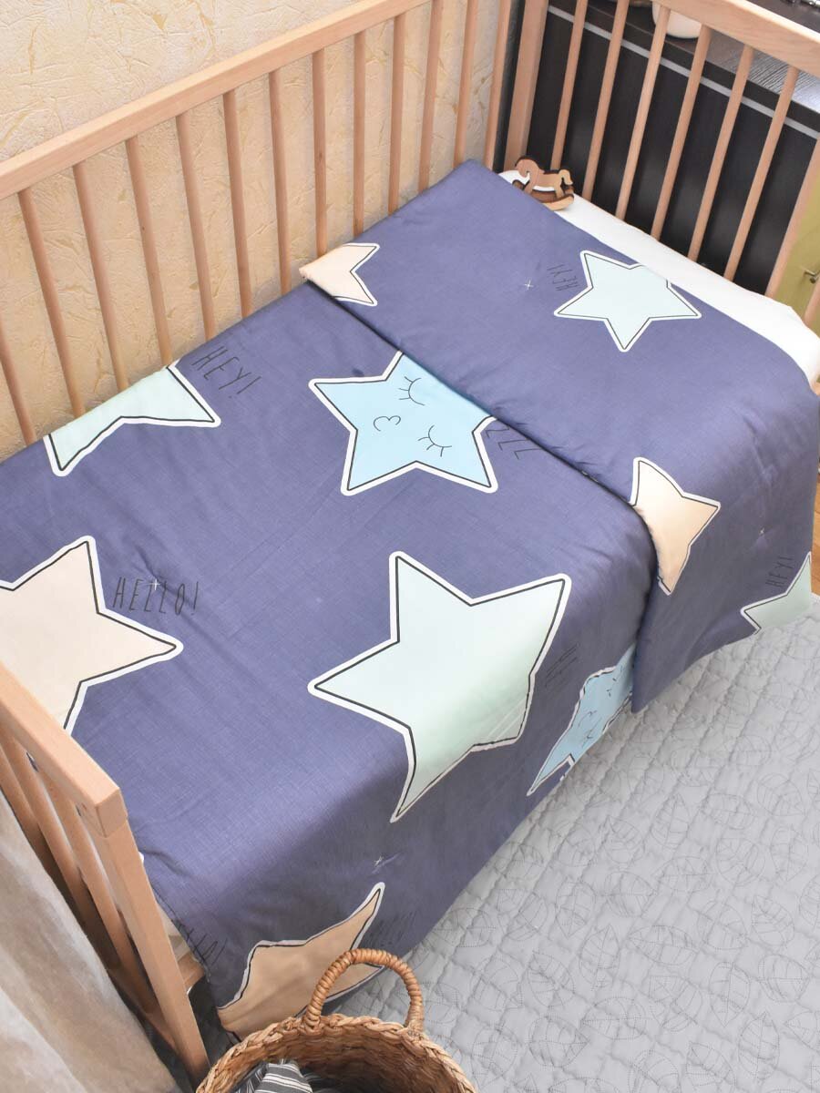 фото Плед/покрывало/одеяло на синтепоне 100х145 темно-синий