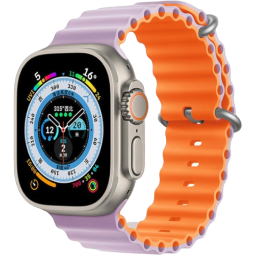 Ремешок для Smart Watch силиконовый/оранжево-фиолетовый