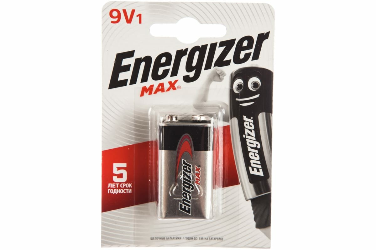 Щелочная батарейка Energizer 6LR61 MAX 9В бл/1 7638900426663