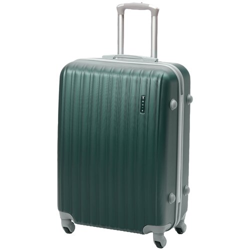 фото Чемодан на колесах дорожный средний багаж для путешествий m tevin размер м 64 см 62 л прочный и легкий abs пластик зеленый темный