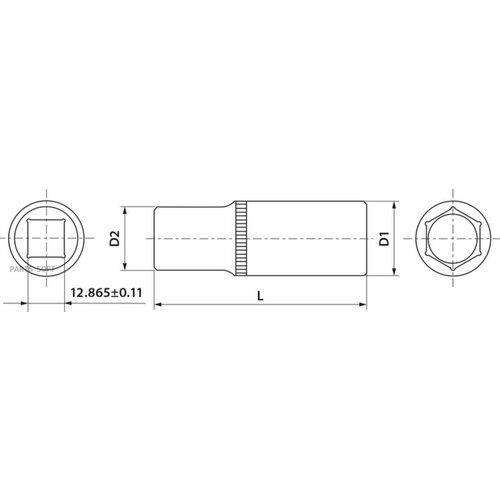 THORVIK FS11221 Головка торцевая глубокая 1/2DR, 21 мм