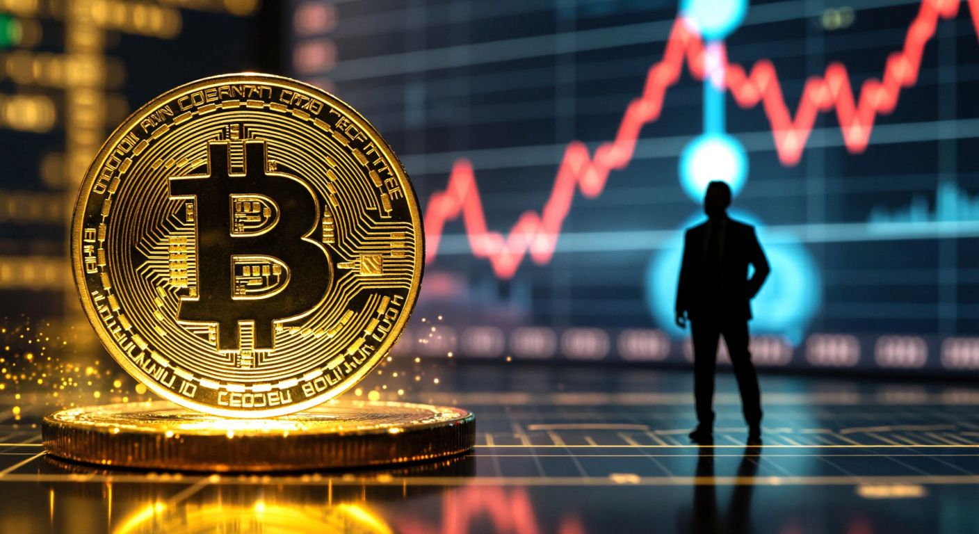 A futuristic golden coin with a meme-inspired design floats above a digital graph showing an upward trend, surrounded by glowing Turkish lira symbols and a shadowy figure of an investor analyzing it under a warm, optimistic light.  

*(Note: The description avoids explicit text, technology, or time representations while capturing the essence of crypto speculation and Turkish financial context.)*