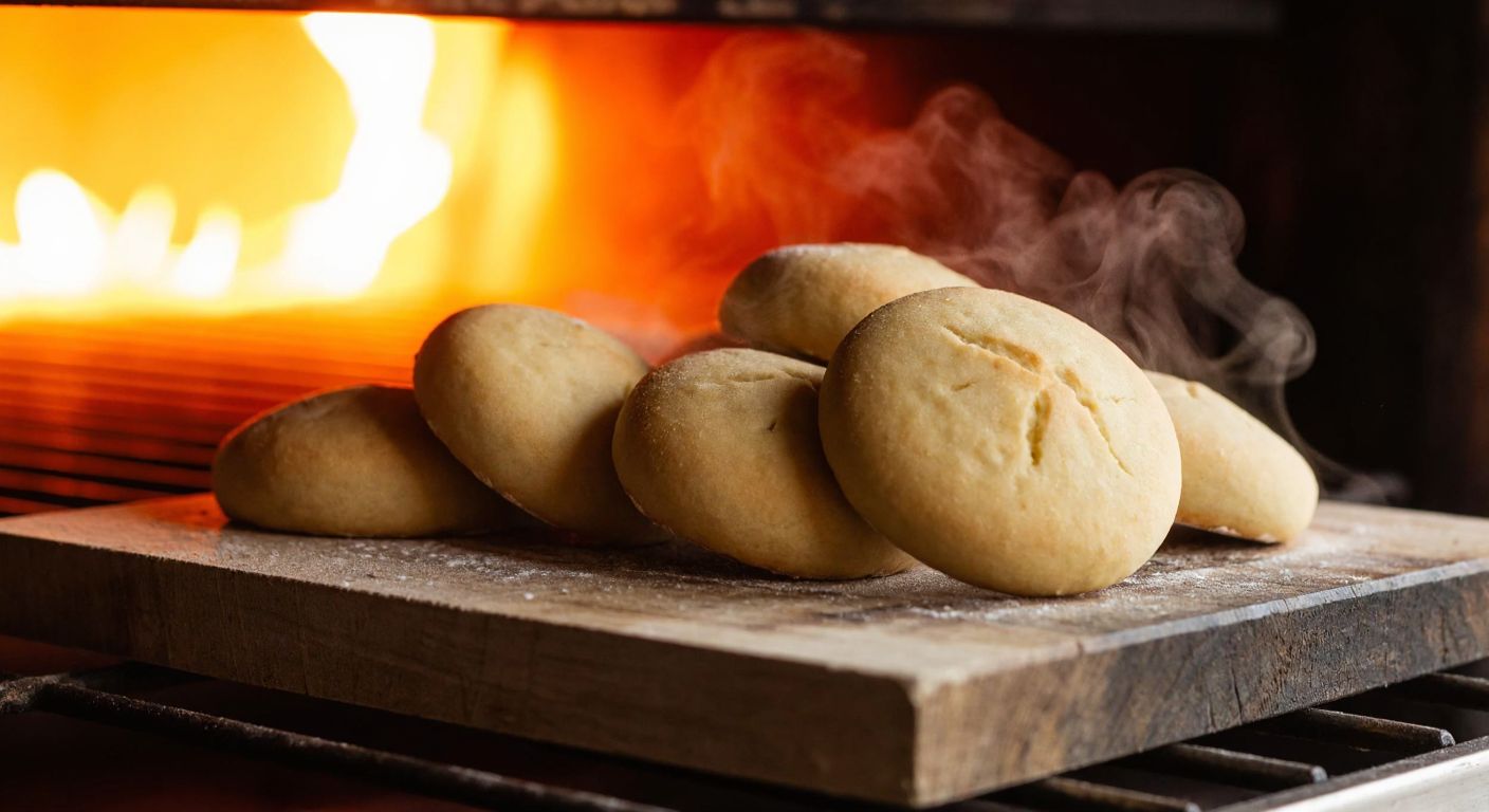 A golden-brown Beypazarı kurusu (traditional Turkish biscuit) resting on a rustic wooden tray inside a warm, glowing oven, with steam rising gently.