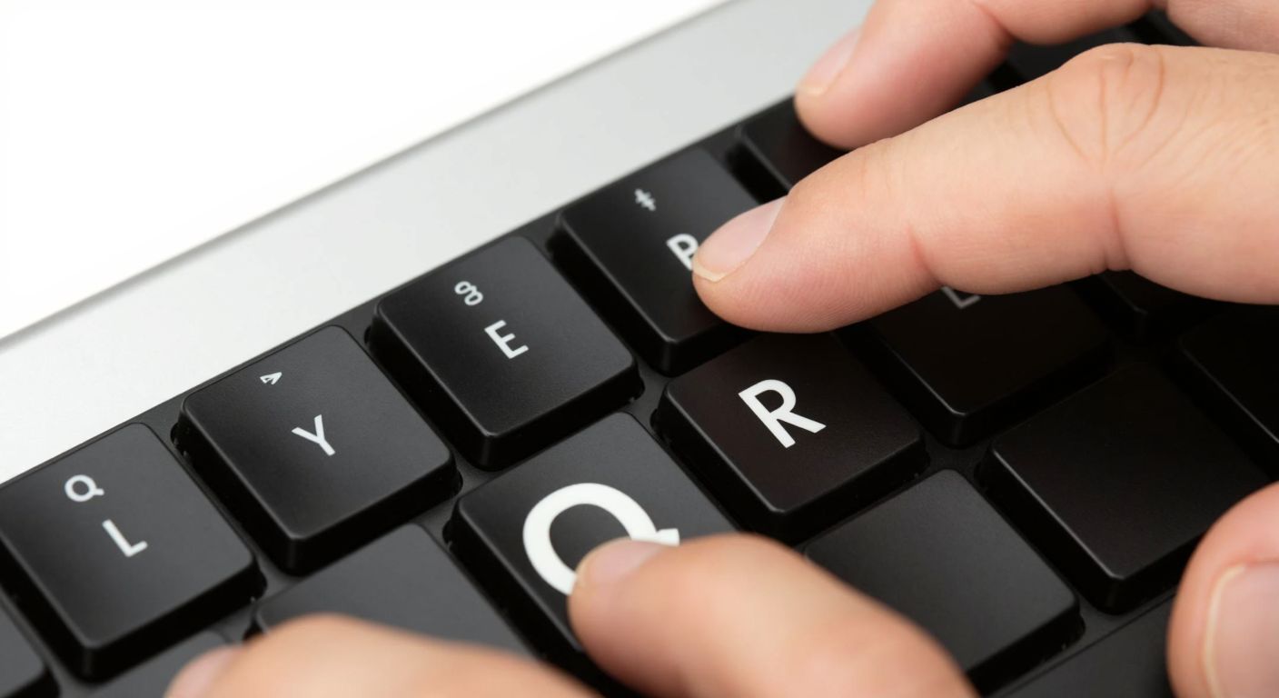 A close-up of a person's hands typing on a Turkish Q keyboard, with one finger pressing the "Alt Gr" key and another hovering over the "Q" key to create the "@" symbol.