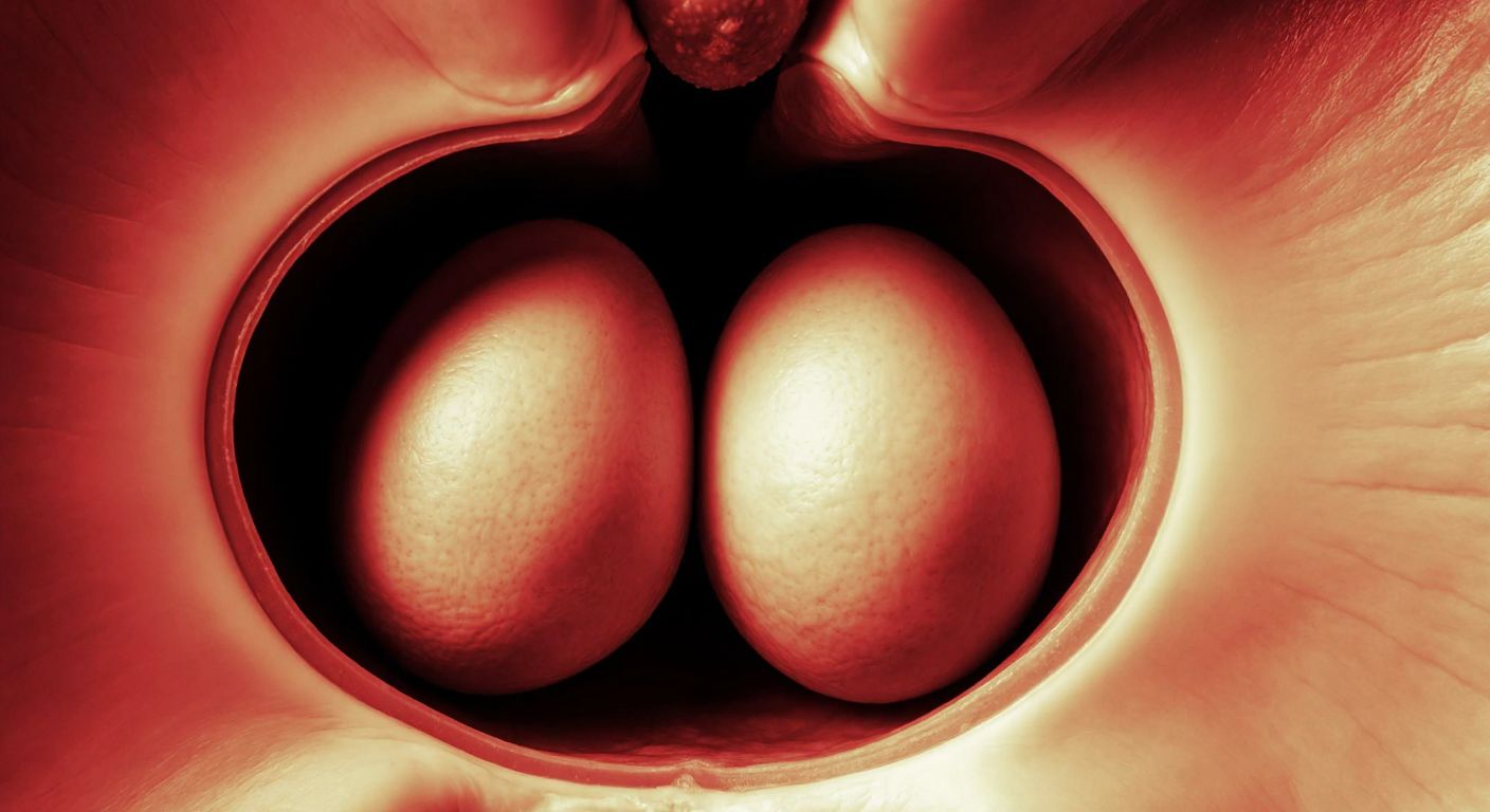 A pair of healthy, symmetrical testicles nestled within a protective scrotum, surrounded by warm-toned anatomical textures, conveying resilience and biological redundancy.