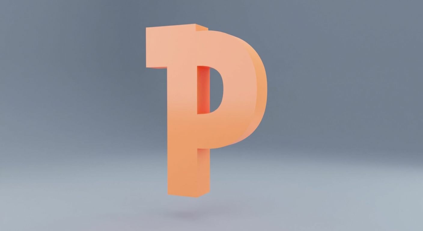 A stylized Cyrillic letter "Р" with a horizontal stroke through it, resembling the ruble symbol ₽, floating against a neutral background, symbolizing its adoption as Russia's currency emblem.