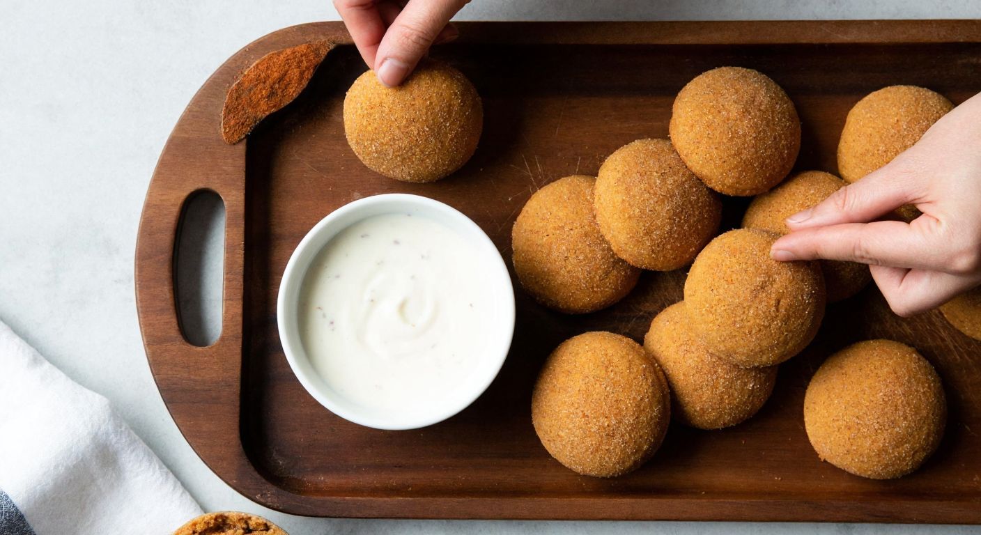 A warm Turkish kitchen with golden-brown ginger-cinnamon cookies arranged on a wooden tray, their spicy aroma wafting as a hand places a bowl of optional white glaze nearby.