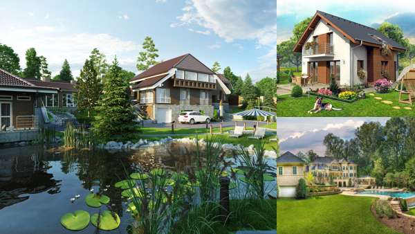 Коттеджи--красивые+участки