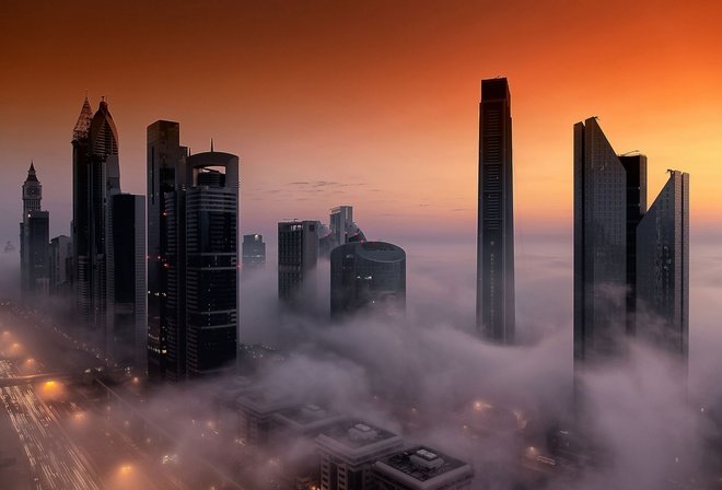 город, сумерки, дубаи, небоскребы, dubai, skyscrapers фото