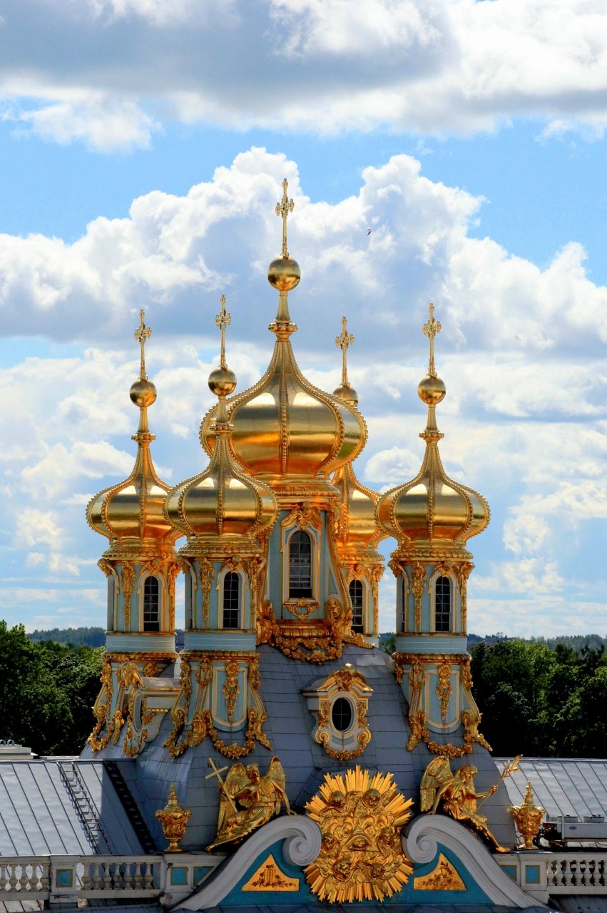 золотые купола екатерининский дворец петергоф фото