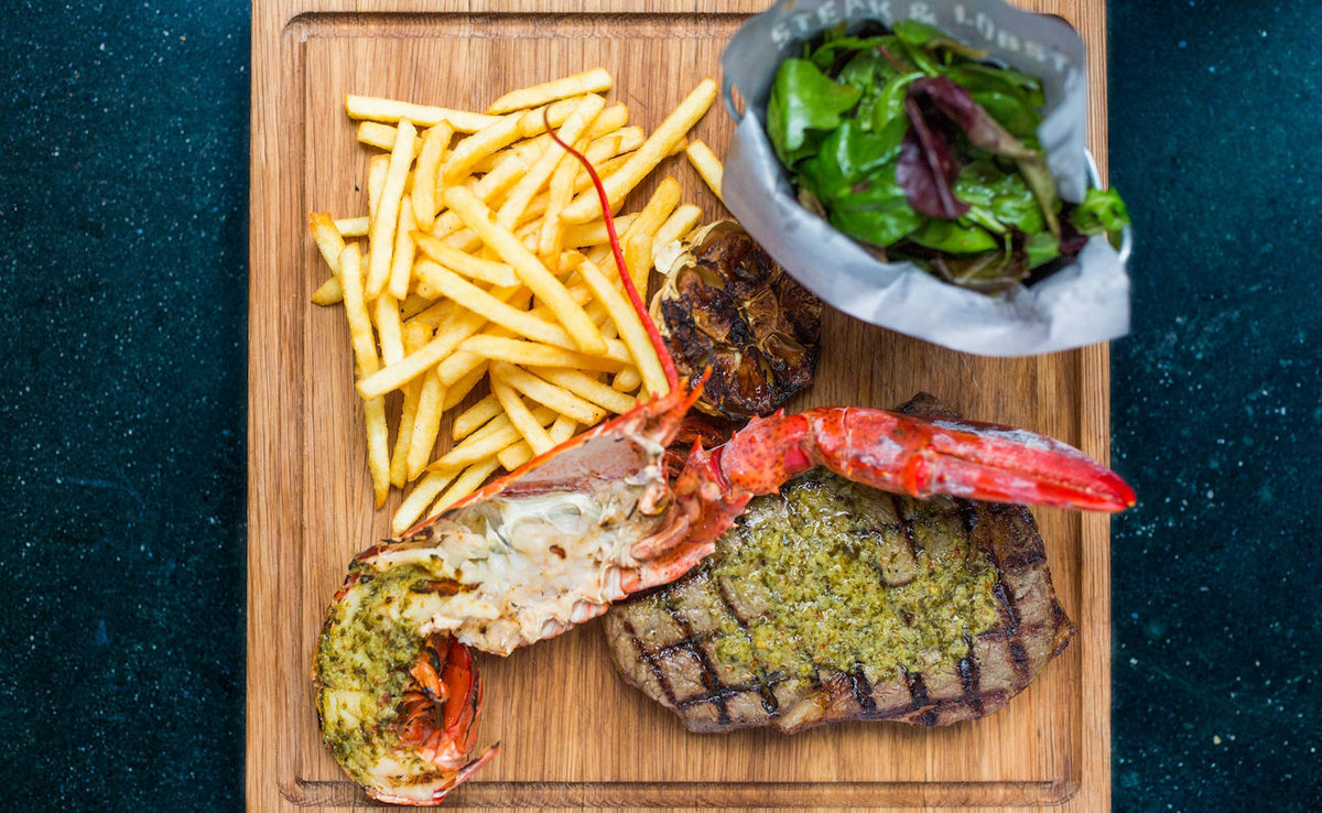 steak lobster фото