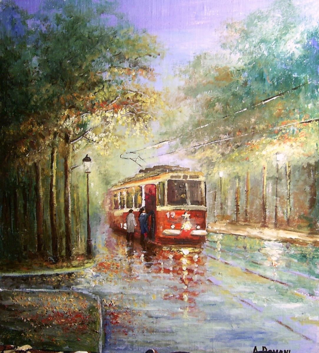 картина трамвай фото