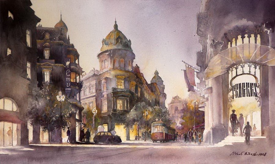 польский художник-акварелист. michal orlowski фото
