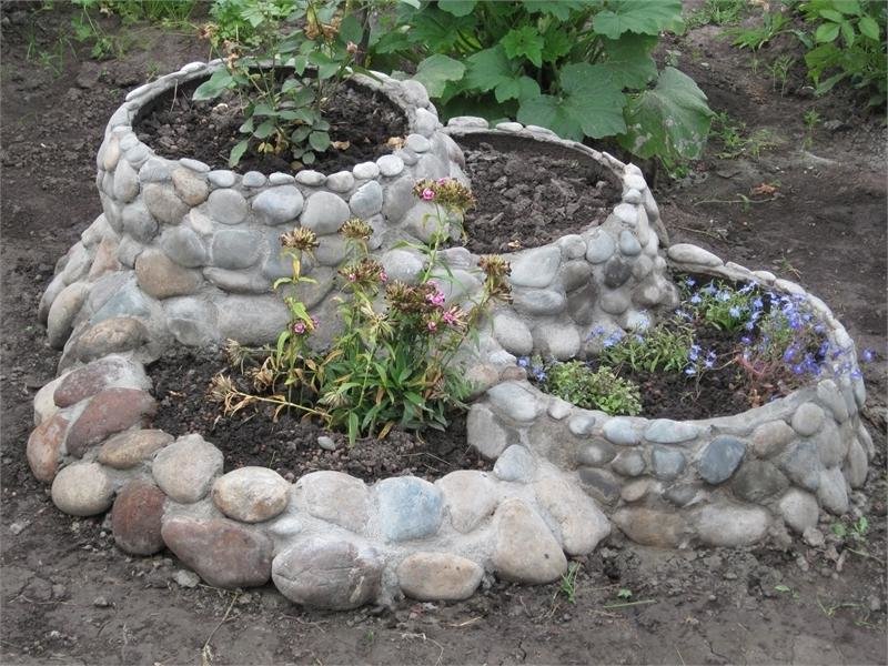 клумба из камней фото