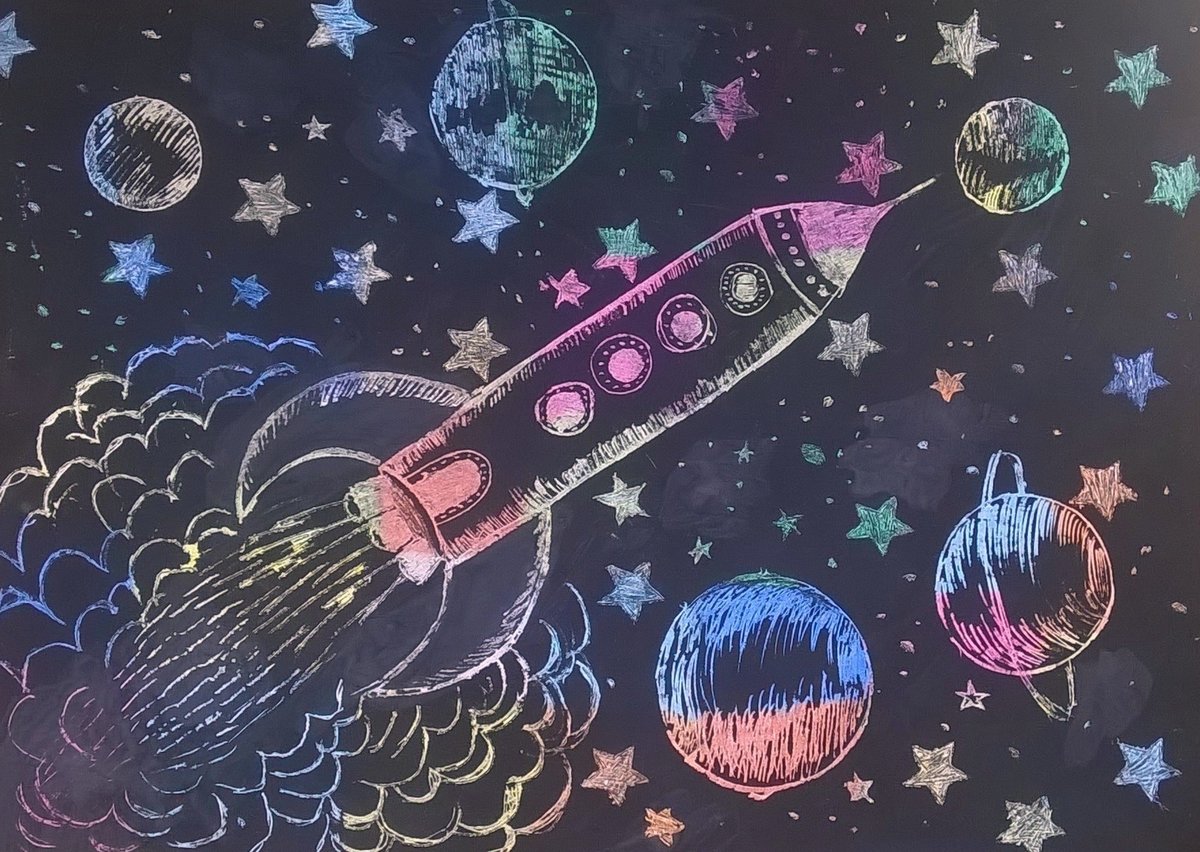 Картинки связанные с космосом рисовать