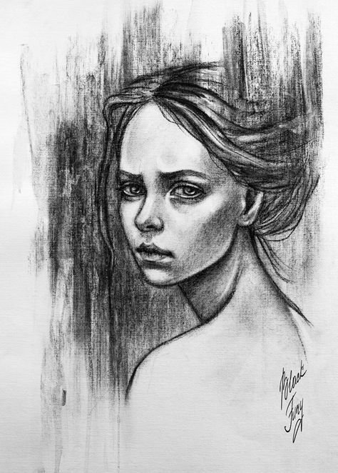 рисунок углём фото