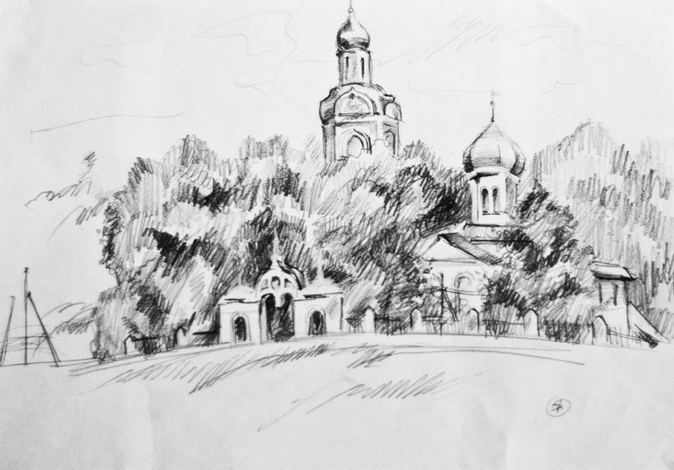 церковь карандашом фото