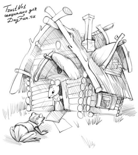 Как нарисовать теремок из сказки детям