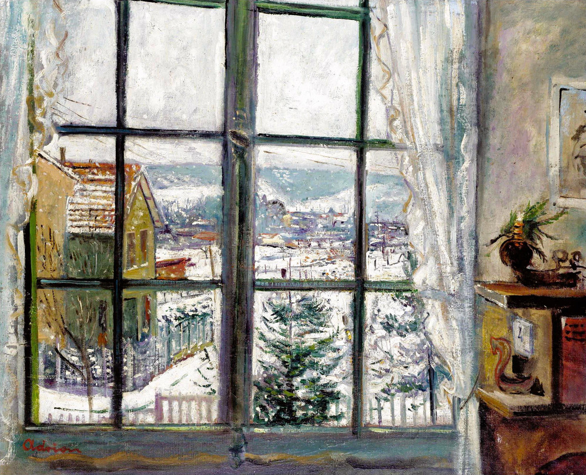 люсьен адрион (1889-1953) зимнее окно фото