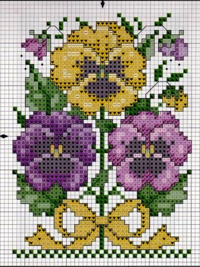 Схемы вышивания крестиком с указанием цветов