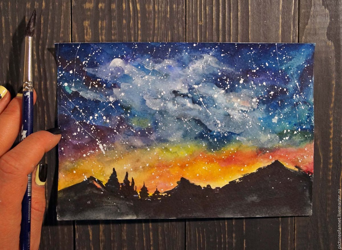 Kak Narisovat Risovat Kosmos Nebo Kraskami Bez Kistej Youtube