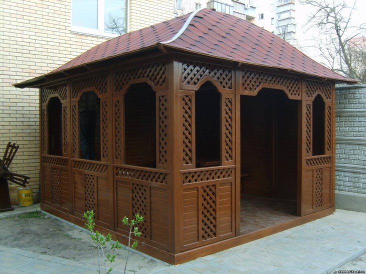 резные деревянные беседки фото