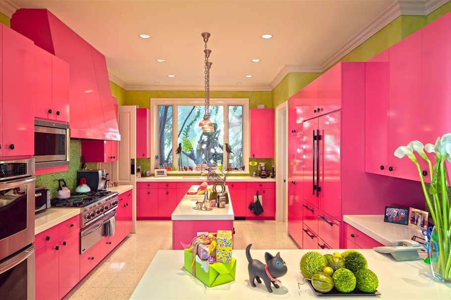 Ide Dekorasi Dapur Pink