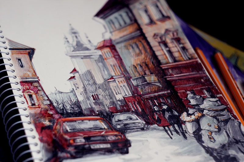 город маркерами фото