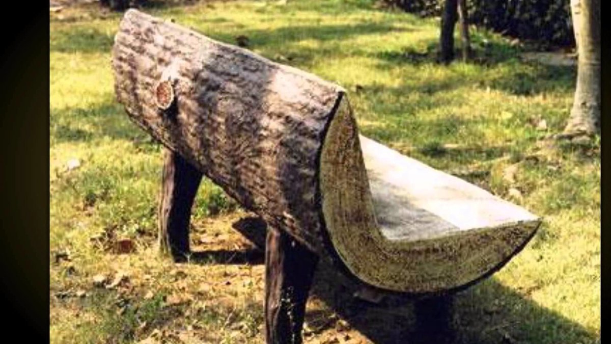 скамья из бревна фото