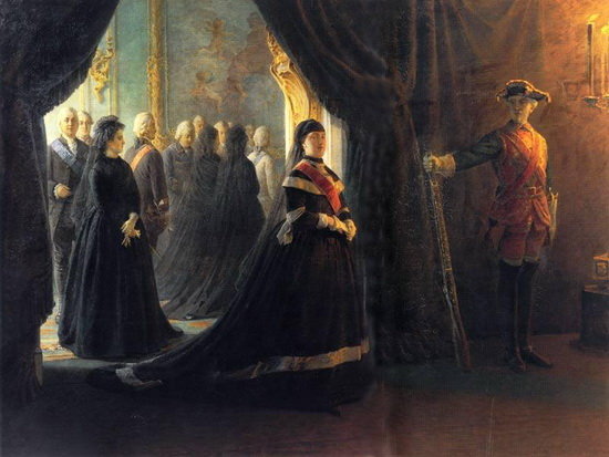 н. ге «екатерина ii у гроба императрицы елизаветы» (1874) фото