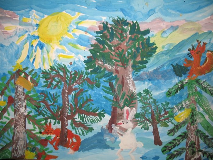 рисунок на тему лес фото