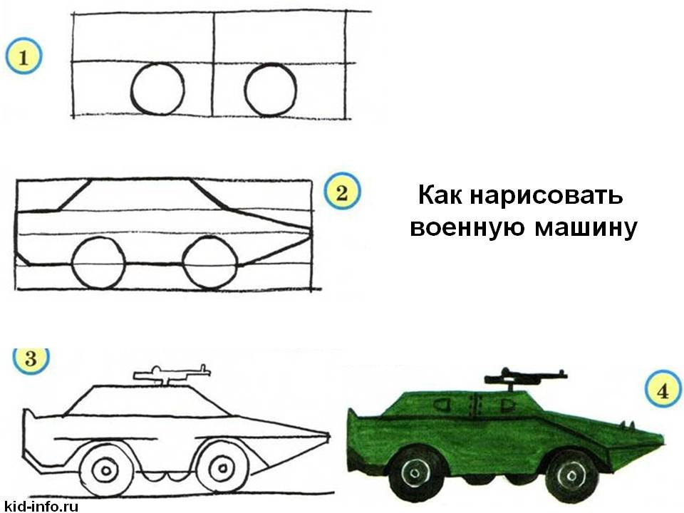 военная машина рисунок фото