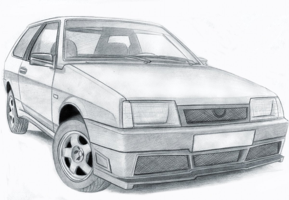 Как нарисовать ладу 21099