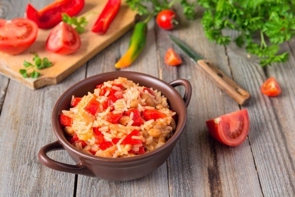 рис с овощами фото